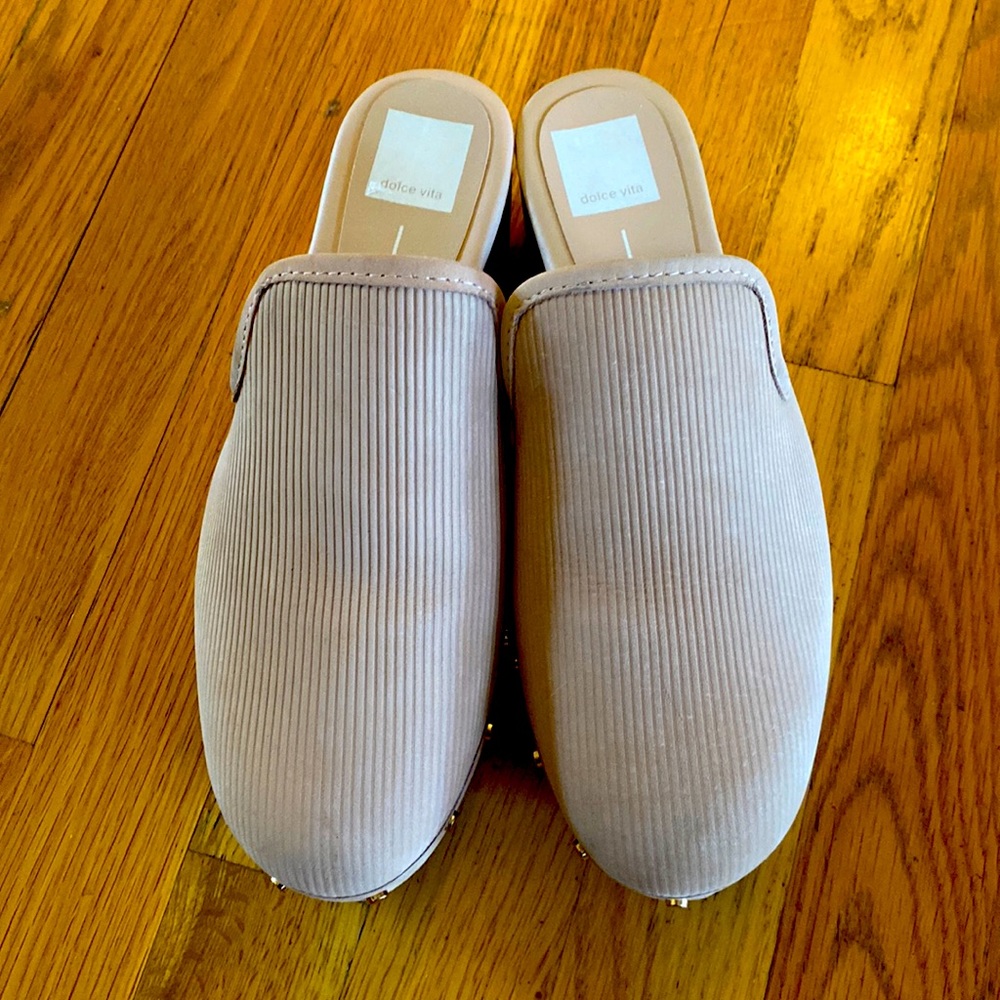Anthropologie dolce vita chosen bone nubuck wood clog 7